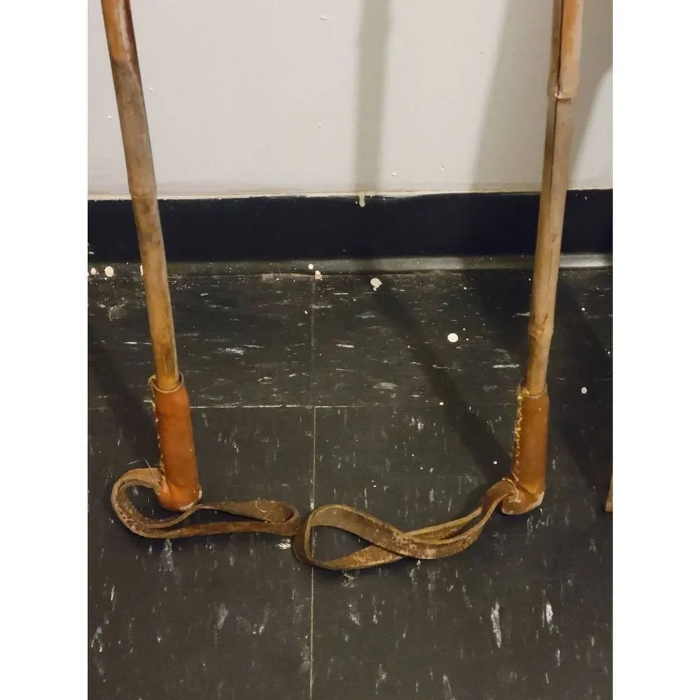 Antique Wooden Downhill skis‎ and ski poles.  Perfect for  Cabin or lodge decor